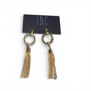 INC International Concepts Gold Chain Tassel Earrings